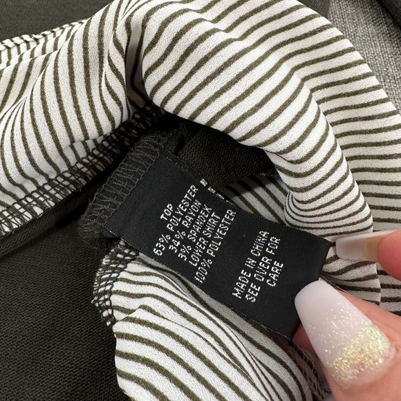 BCX‎ Lightweight Sweater XS Striped Dark Green - Picture 9 of 13